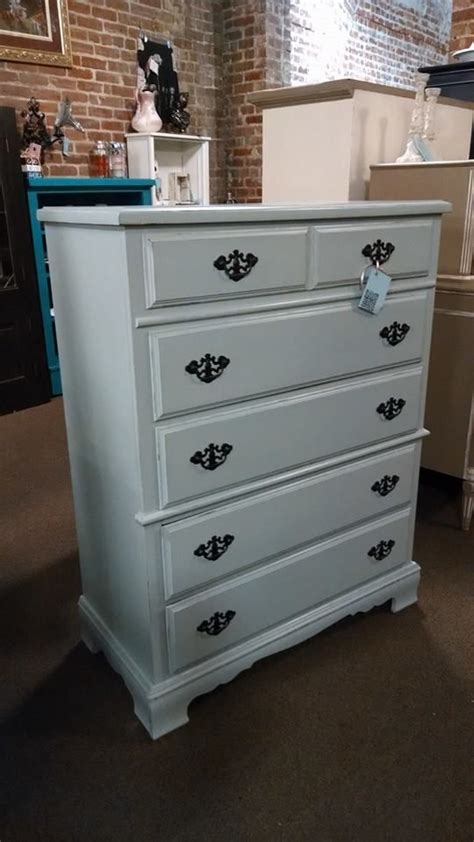 Blue Dresser Painted With Deco Art Americana Chalk Paint In Vintage