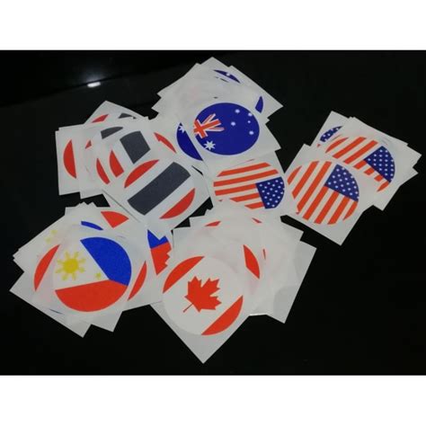 World Flag Stickersvinyl And Glossy Typestickers 6pcspacks Shopee
