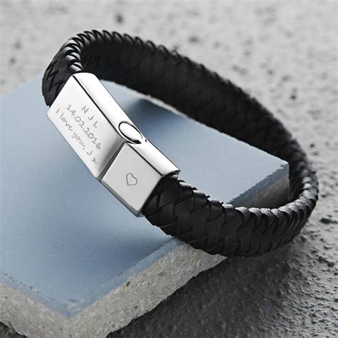 Shop our great birthday gifts for boyfriends now! Men's Engraved Message Bracelet By Under The Rose ...