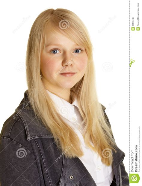 Portrait Of Girl With Blond Hair And Pale Skin Stock Image