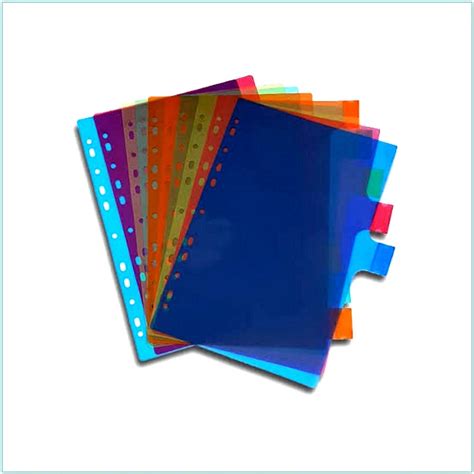 Plastic File Separators A4 Page Dividers Multi Color Office