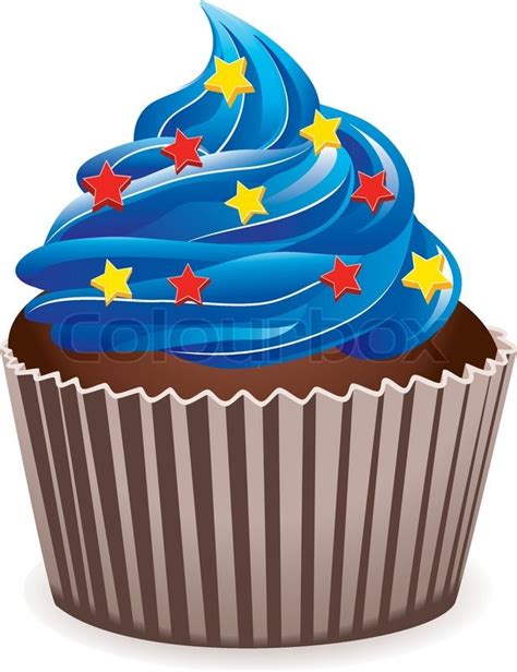 Vector Blue Cupcake With Star Stock Vector Colourbox