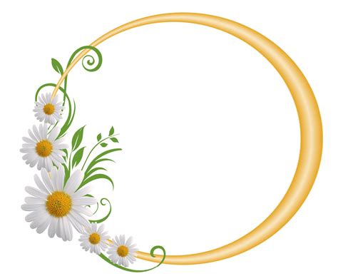 Yellow Round Frame With Daisies Gallery Yopriceville High Quality