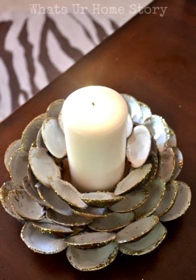 Diy Clam Shell Candle Holder With Glitter