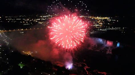 Skylon Tower View Of Fireworks Over Niagara Falls Youtube