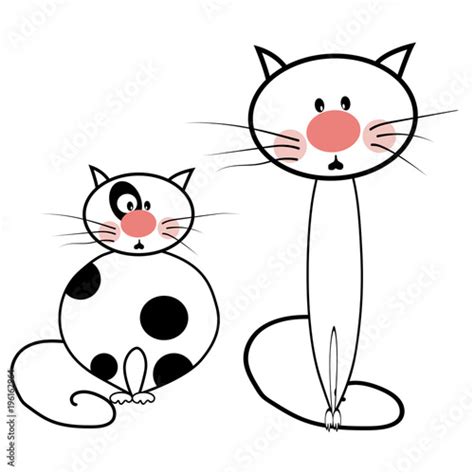 Animated Cats Thick And Thin Stock Vector Adobe Stock