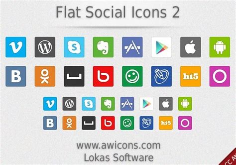 Free Flat Social Icon Set Titanui