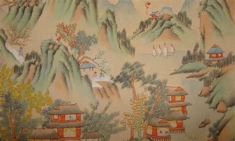 Chinese Silk Painting From Asia Of Old On Ruby Lane