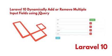 Add Remove Multiple Input Fields Dynamically With Jquery Laravel 5 8