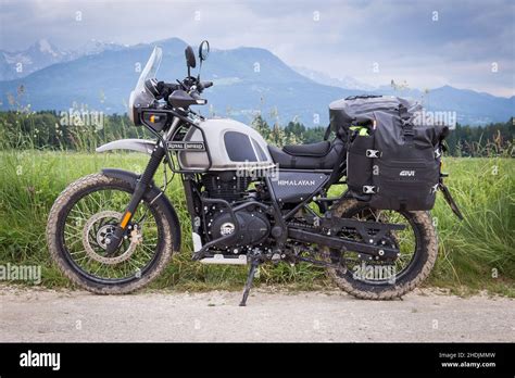 Royal Enfield Himalayan Motorcycle Parked On The Road Stock Photo Alamy