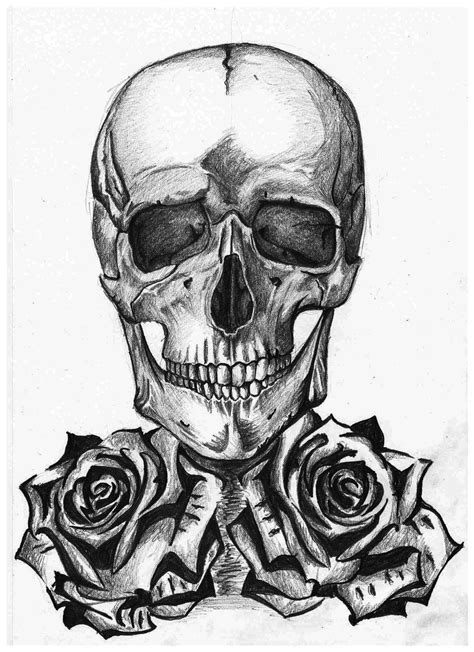Skull With Roses A4 By Eszkaaa On Deviantart