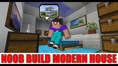 Minecraft Noob Teaches As How To Build A Small Modern House Нубик
