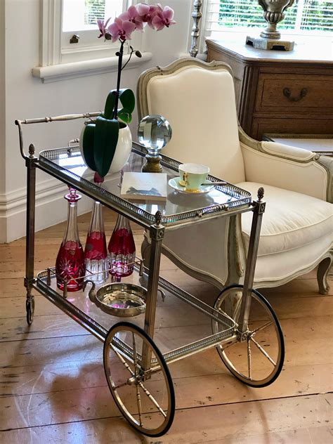Large Silver Plated Drinks Trolley c.1960 - European Antiques