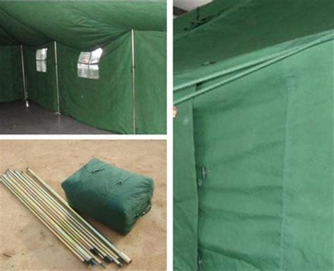 Refugee Pvc Fabric Canvas Army Tent Rot Proof With Strong Wind Resistant