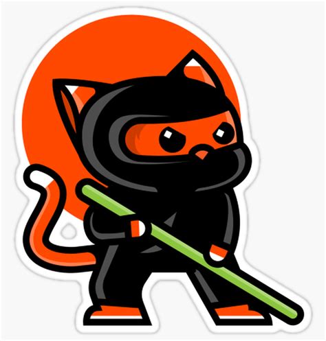 Ninja Cat Stickers Pixoprint