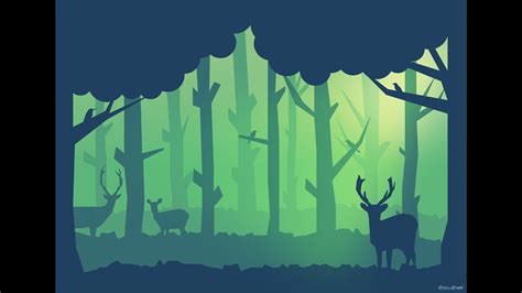 Forest 2 Landscape Illustration Design In Illustrator Cc Youtube