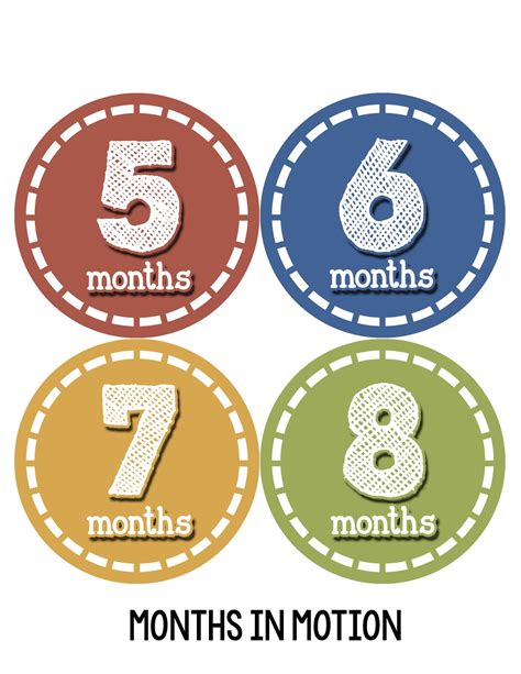 Baby Boy Monthly Milestone Stickers Style 094 Baby Month Stickers