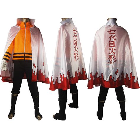 Naruto Th Hokage Naruto Uzumaki Outfit Uniform Full Set Cosplay Costume Halloween Naruto