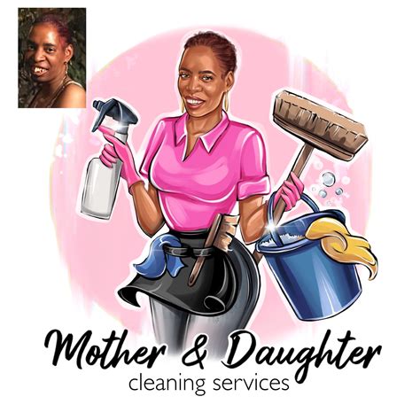 Cleaning Service Logo Design Cartoon Logo Portrait Office Etsy
