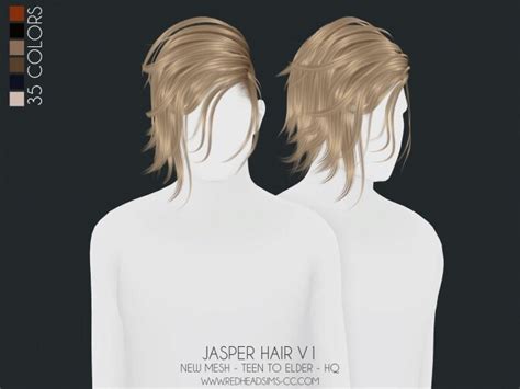 Jasper Hair 2 Versions All Ages At Redheadsims The Sims 4 Catalog
