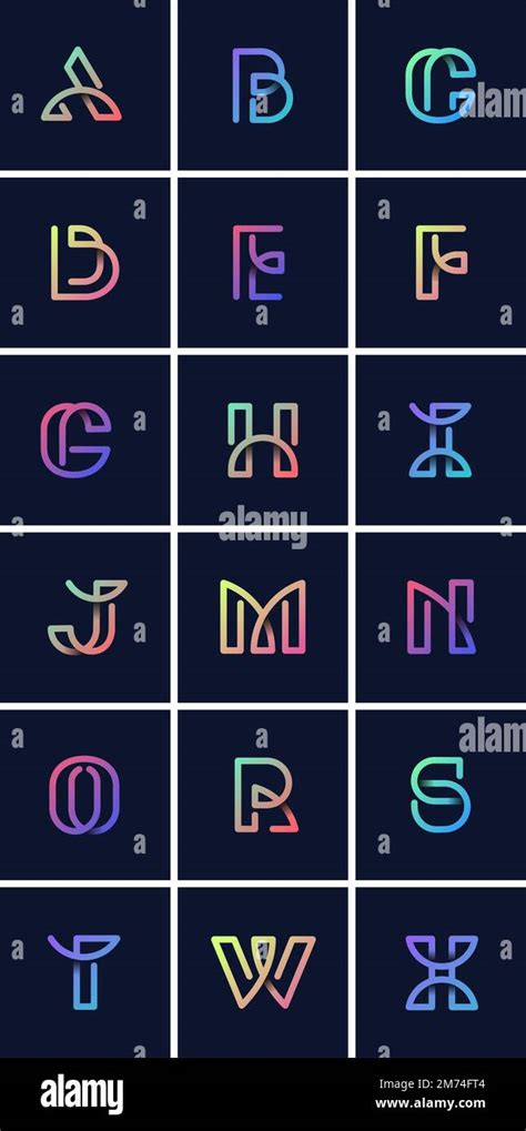 Colorful Retro Alphabets Vector Set Stock Vector Image And Art Alamy