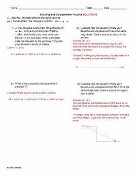 distance  displacement practice worksheet answers worksheetpedia