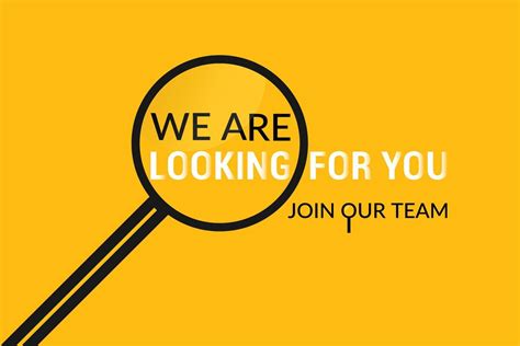 We Are Looking For You Join Our Team Banner Design With Magnifying