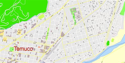 City Map Temuco Vector Urban Plan Adobe Pdf Editable Street Map