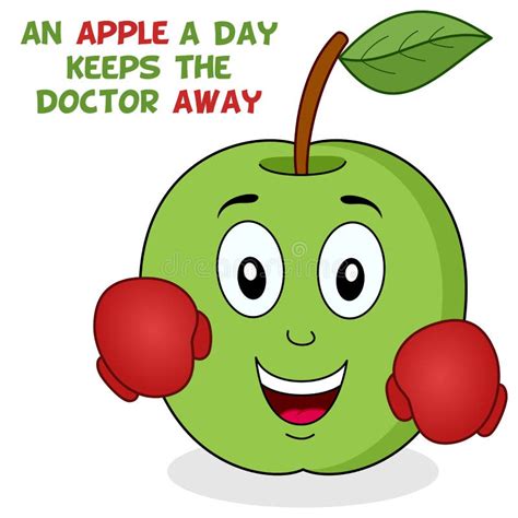 An Apple A Day Keeps The Doctor Away Stock Vector Illustration