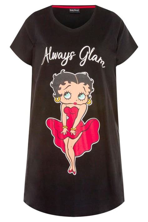 Black Glam Betty Boop Nightdress Yours Clothing