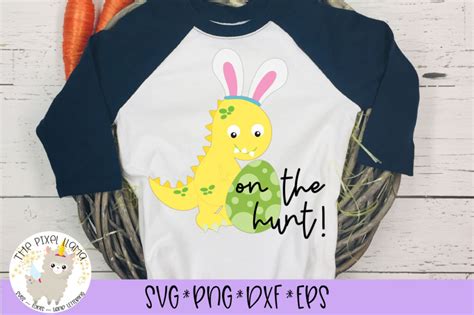 Download On The Hunt Dinosaur Easter SVG Cut File By The Pixel Llama | TheHungryJPEG.com