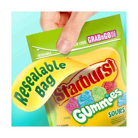 Starburst Sour Gummies Candy Resealable Bag 8 Oz