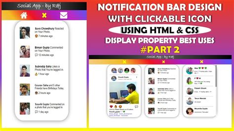 Notification Bar Design With Clickable Icon Using Html And Css Part
