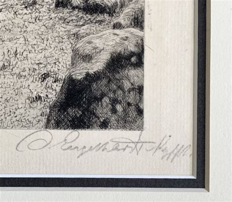 Otto Engelhardt Kyffhäuser Signed Etching ~ Nude On The Rocks ~ Rare Ebay