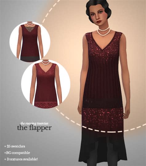The Flapper Dress By Retropixels Sims 4 Dresses Sims 4 Sims 4 Clothing