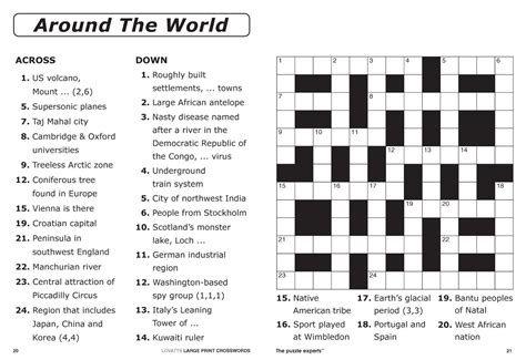 Easy Crossword Puzzles For Senior Activity Kiddo Shelter Printable