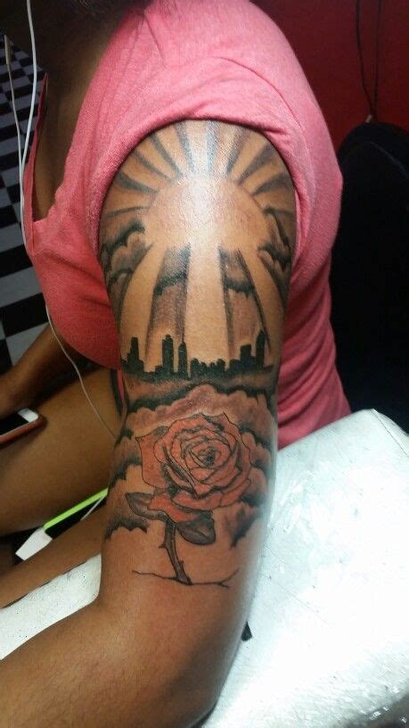 The sun symbolizes cosmic power, the source of life, and an endless force, while the moon symbolizes death and resurrection. Custom tattoo free hand rose sun rays | Sun rays tattoo ...