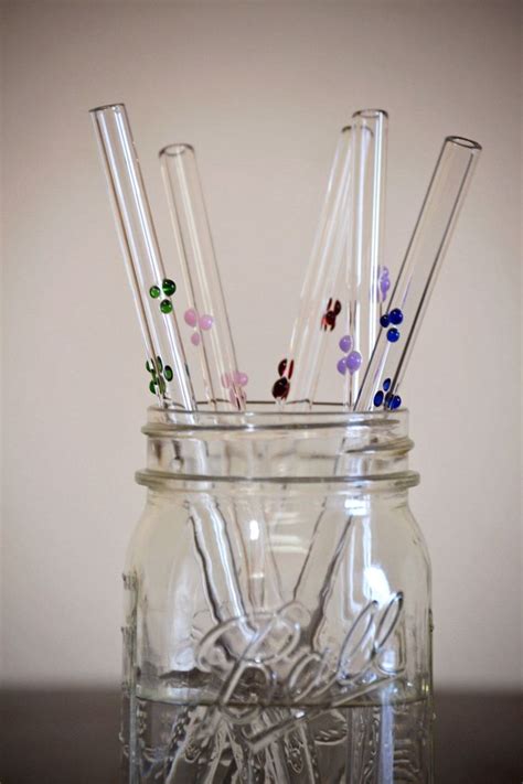 2 Pk Glass Straws With Dots Eco Friendly Reusable Lifetime Etsy