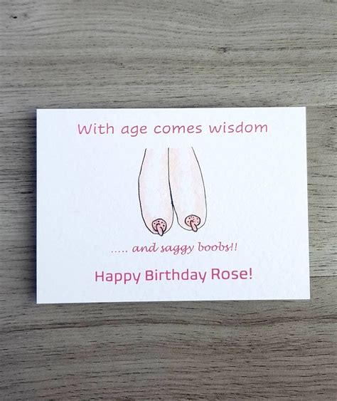 Saggy Boobs Happy Birthday Card A Cheeky Fun Personalized Etsy