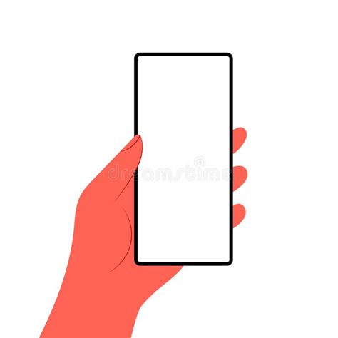 Human Hands Hold Horizontally Mobile Phone With Blank Screen Hand