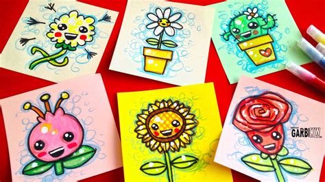 Learn how to draw cute simply by following the steps outlined in our video lessons. How To Draw Cute Flowers Easy & Kawaii Drawings by Garbi ...