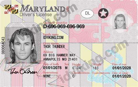 Maryland Md Drivers License Psd Template Download Idviking Best