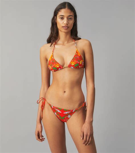 Tory Burch Printed String Bikini Top And Bottom Shop Yara Shahidis Red Bikini And Cover Up In