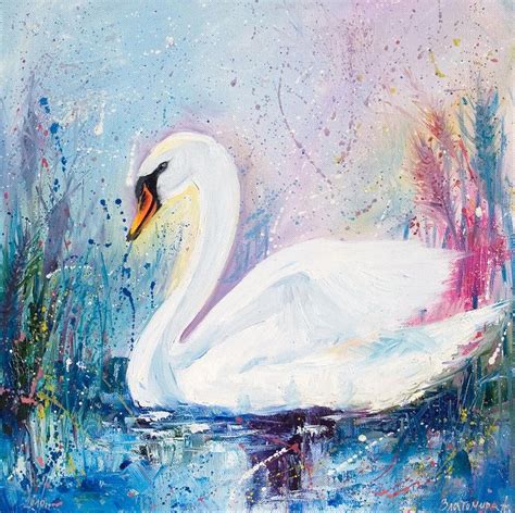 Swan Paintings Swan Painting Swan Fine Art Print Swan Painting