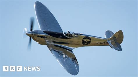 Restored Silver Spitfire Takes Off On Round The World Trip Bbc News