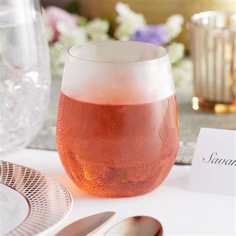 Clear Plastic Stemless Wine Glasses 12 Oz 64 Case