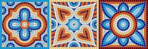 Ancient Mosaic Ceramic Tile Pattern Stock Vector Illustration Of