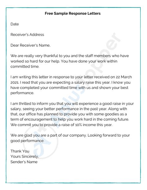 7 Response Letter Samples Format Examples And How To Write Response