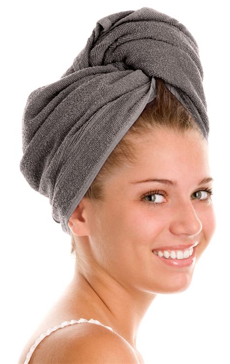 100 Cotton Hair Turban Absorbent Towel Drying Soft Wrap With Loop
