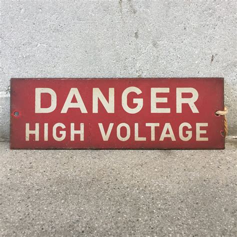 Vintage Metal Danger High Voltage Sign Urbanamericana